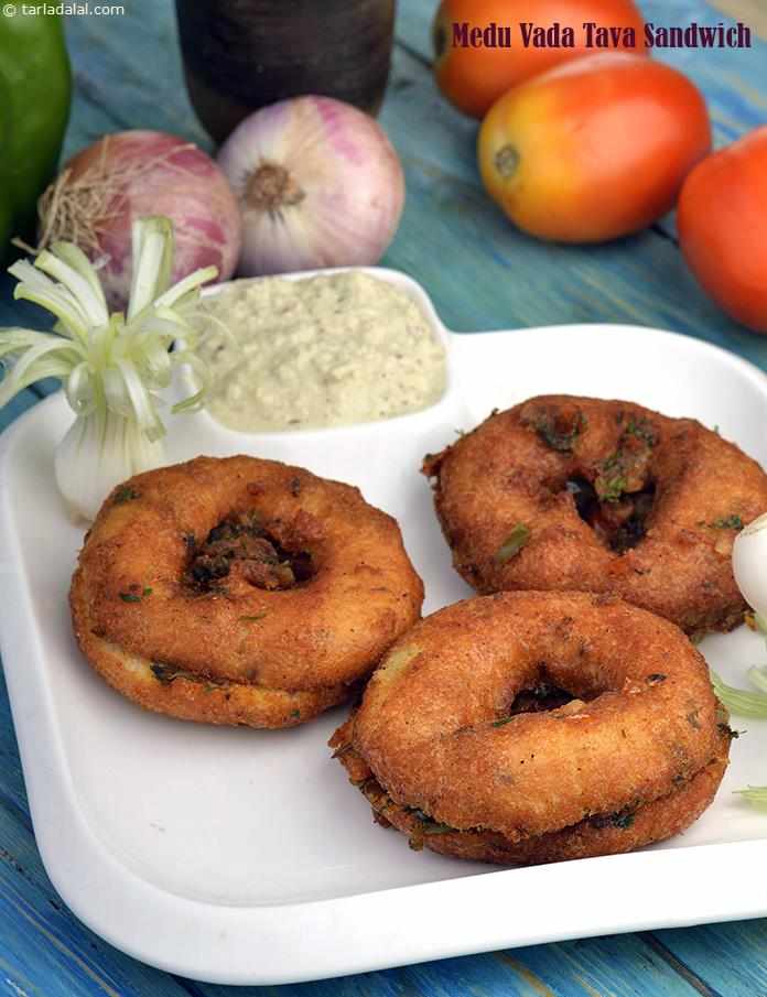 Medu Vada Tava Sandwich | Tarla Dalal