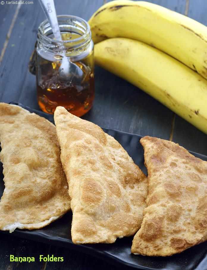 Banana Folders, Fried Bananas with Orange Marmalade | Tarla Dalal