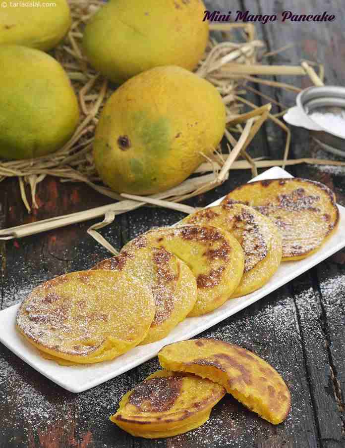 Mini Mango Pancakes | Tarla Dalal