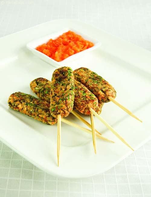 Mint and Masoor Tikki ( Kebabs and Tikkis Recipes) | Tarla Dalal