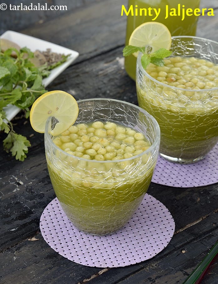 Minty jaljeera recipe | pudina jaljeera | how to make khatta meetha jaljeera | easy jal jira | | Tarla Dalal