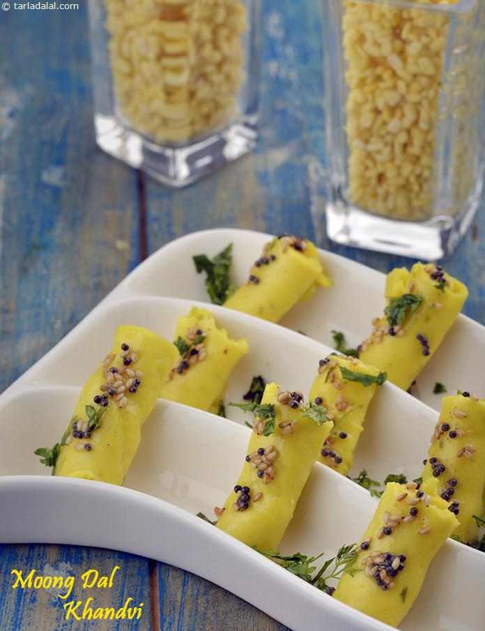 Moong Dal Khandvi | Tarla Dalal