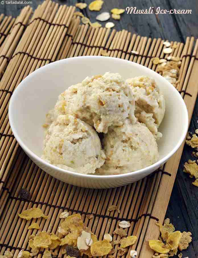 Muesli Ice-cream | Tarla Dalal