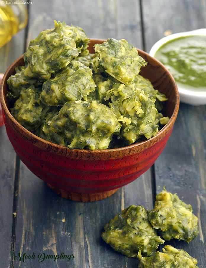 Mooli Dumplings Recipe (Healthy Radish Dumplings) | Tarla Dalal