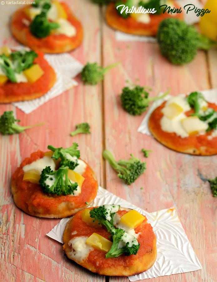Nutritious Mini Pizza recipe | Tarla Dalal