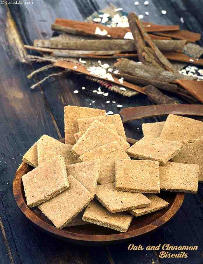 Oats and Cinnamon Biscuits | Tarla Dalal