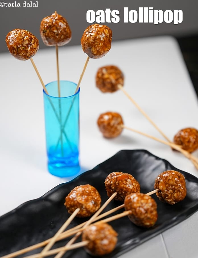 Oats lollipop recipe | Indian style oats nuts ladoos for kids, adults | healthy oats energy balls | | Tarla Dalal