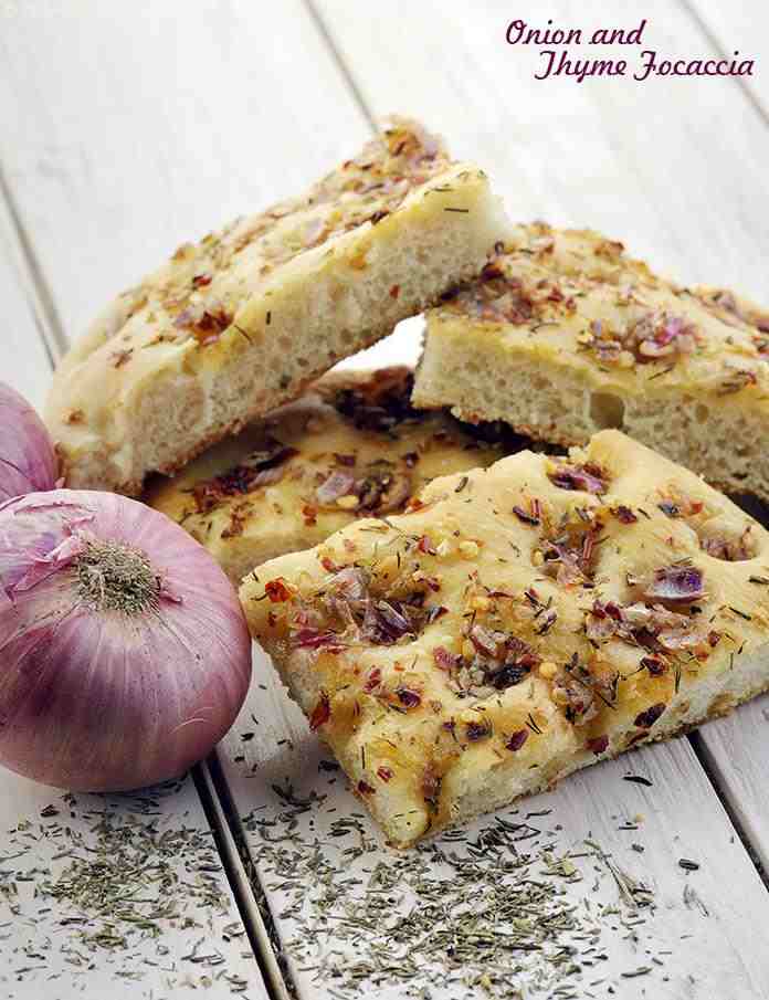 Onion and Thyme Focaccia | Tarla Dalal