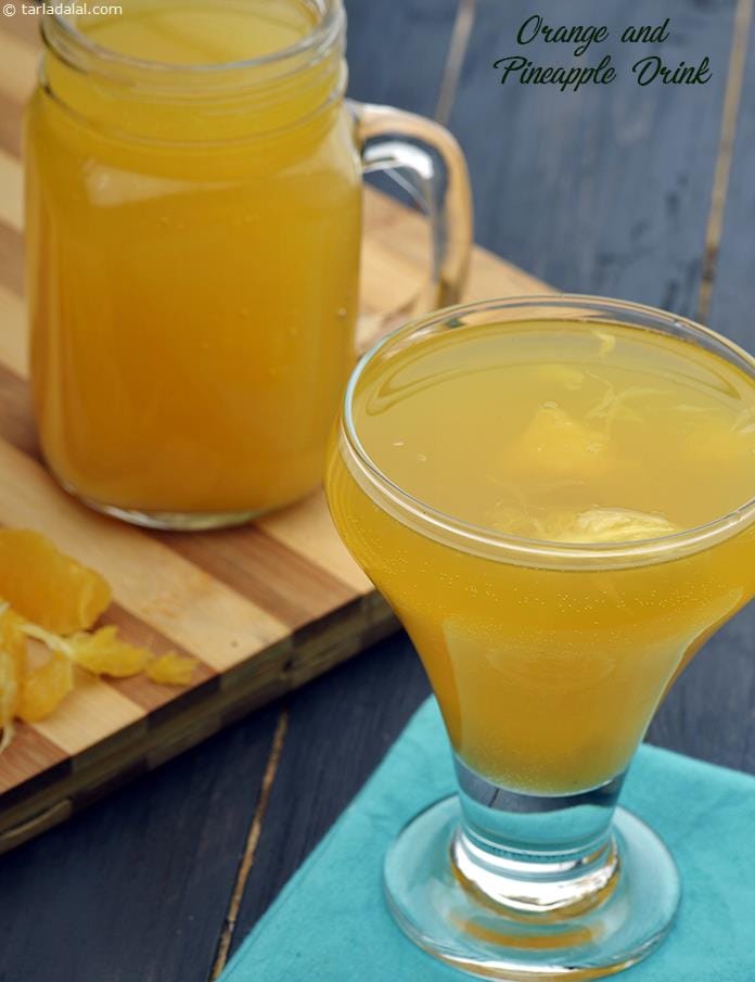 Orange and Pineapple Drink | Tarla Dalal