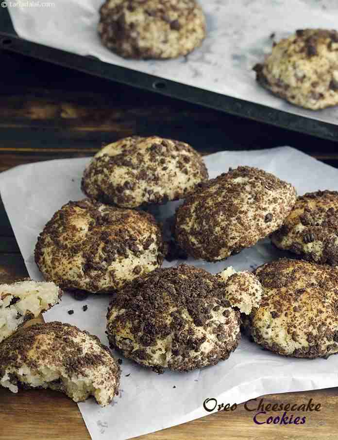 Oreo Cheesecake Cookies | Tarla Dalal