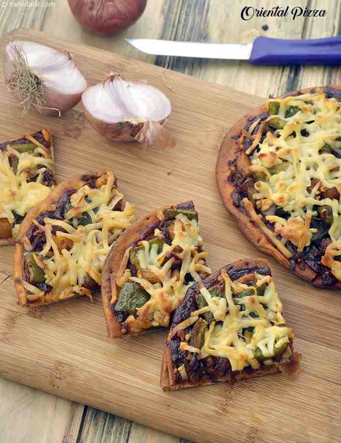 Oriental Pizza | Tarla Dalal
