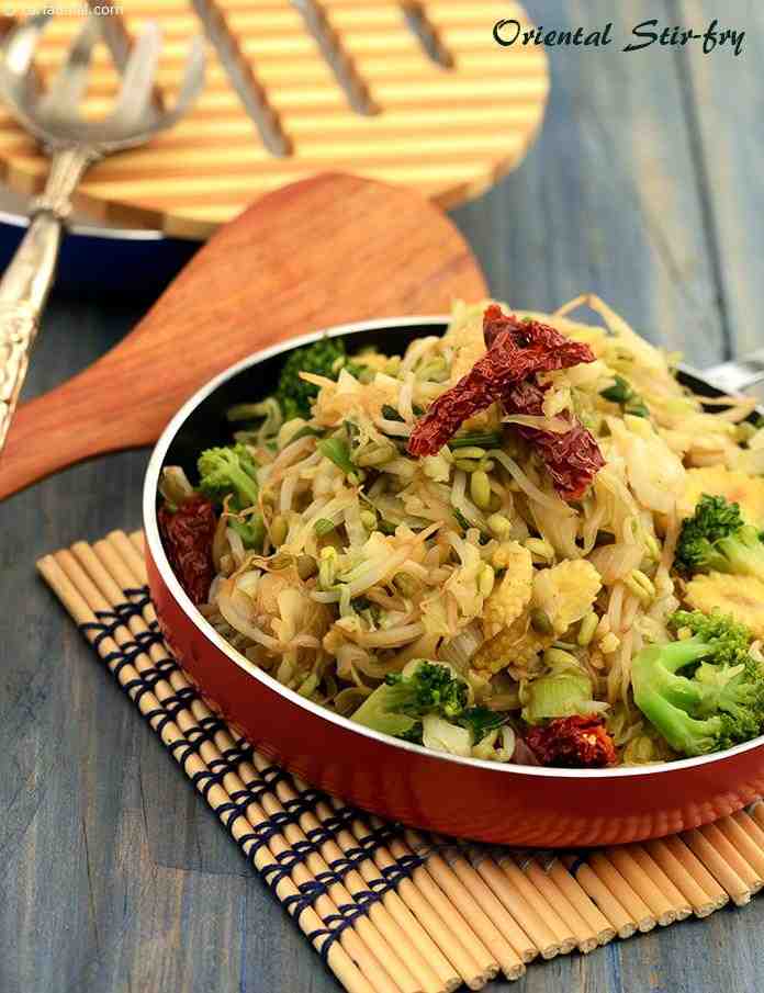 Oriental Stir-fry ( Healthy Soups and Salads Recipe) | Tarla Dalal