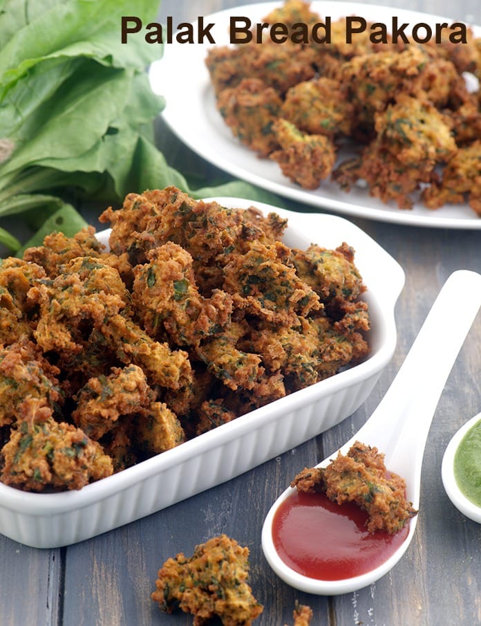 Palak bread pakora recipe | instant palak vada | Indian bread spinach cutlets | palak bread pakoda tea time snack | | Tarla Dalal