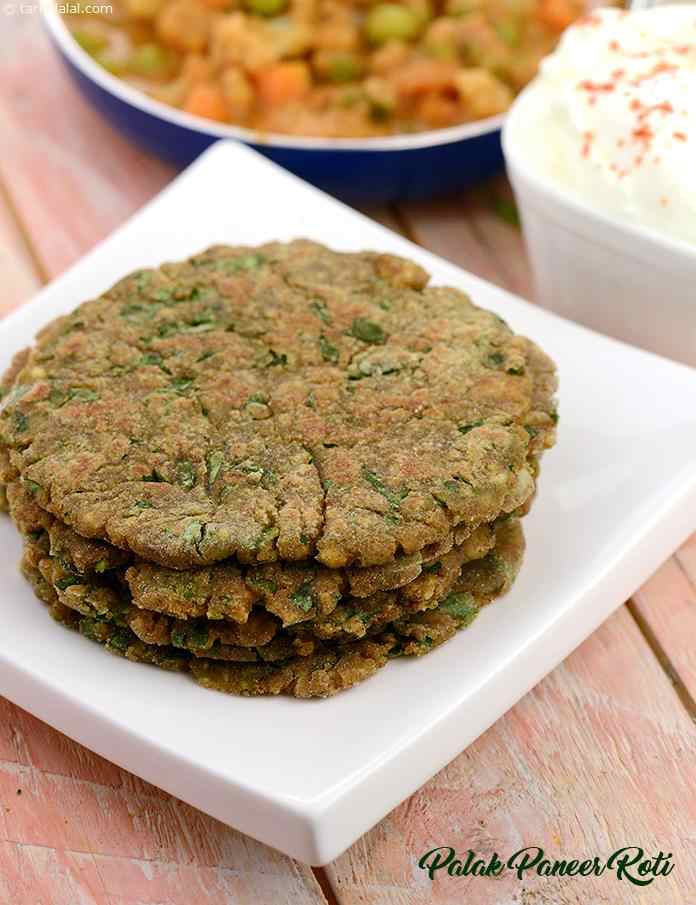 Palak paneer roti recipe | gluten free palak paneer roti | healthy palak paneer paratha | | Tarla Dalal