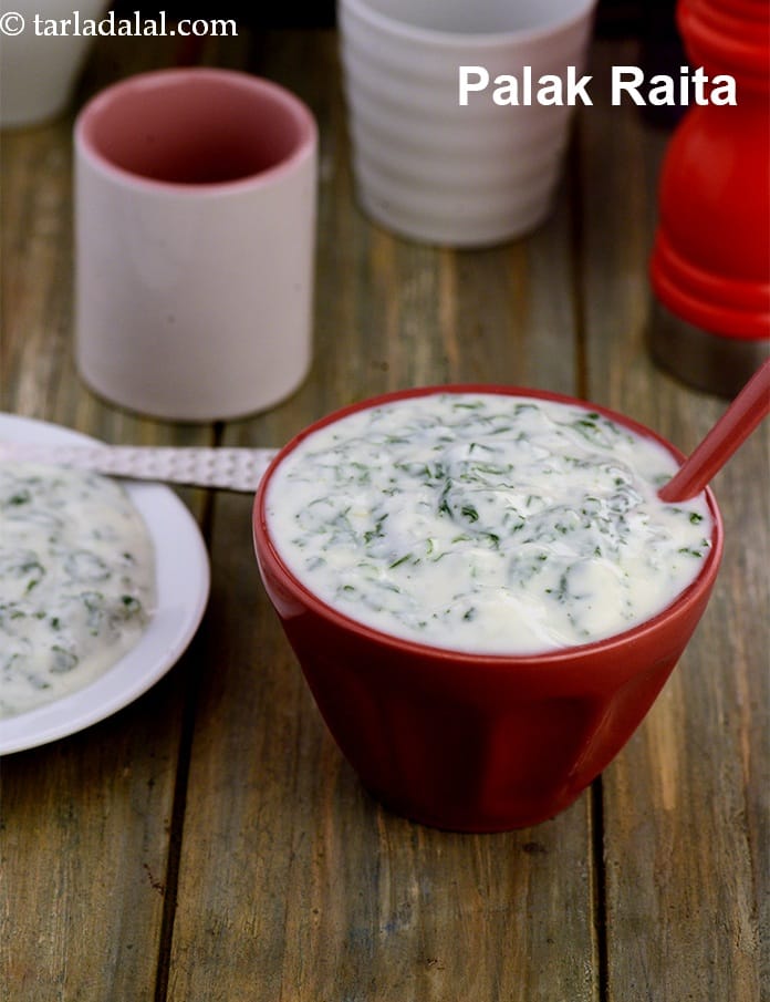 Palak raita recipe | spinach raita | how to make spinach raita | | Tarla Dalal
