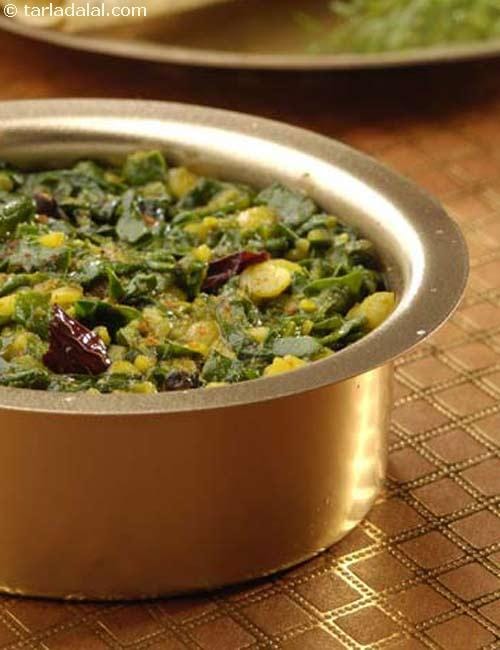 Palak Toovar Dal ( Calcium Rich ) Recipe | Tarla Dalal
