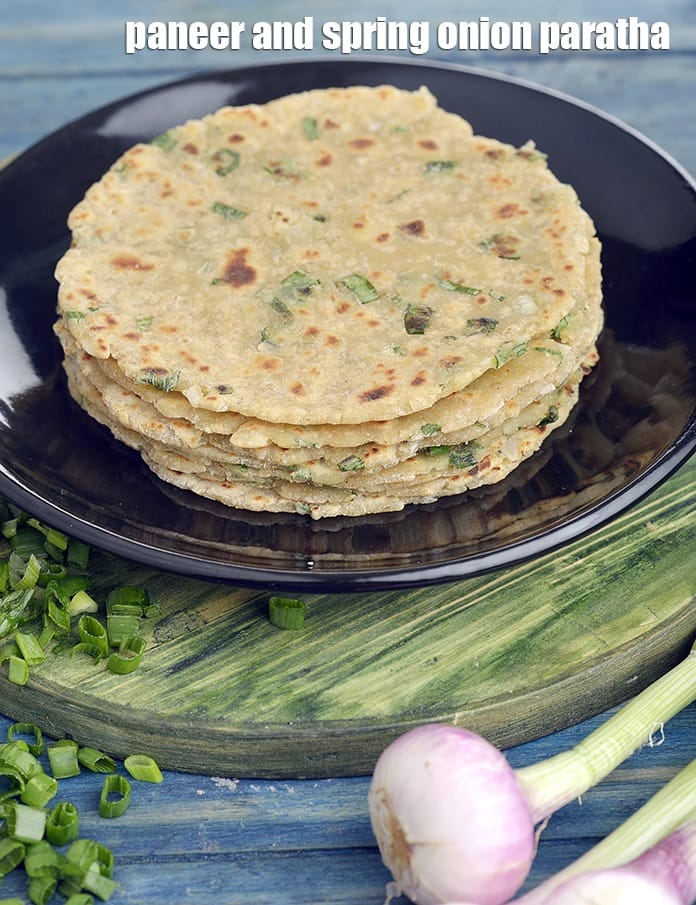 Paneer and spring onion paratha recipe | spring onion paneer paratha | kids paratha | healthy hara pyaz cottage cheese paratha | | Tarla Dalal