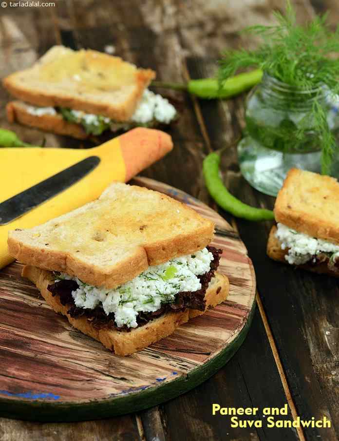 Paneer and Suva Sandwich | Tarla Dalal