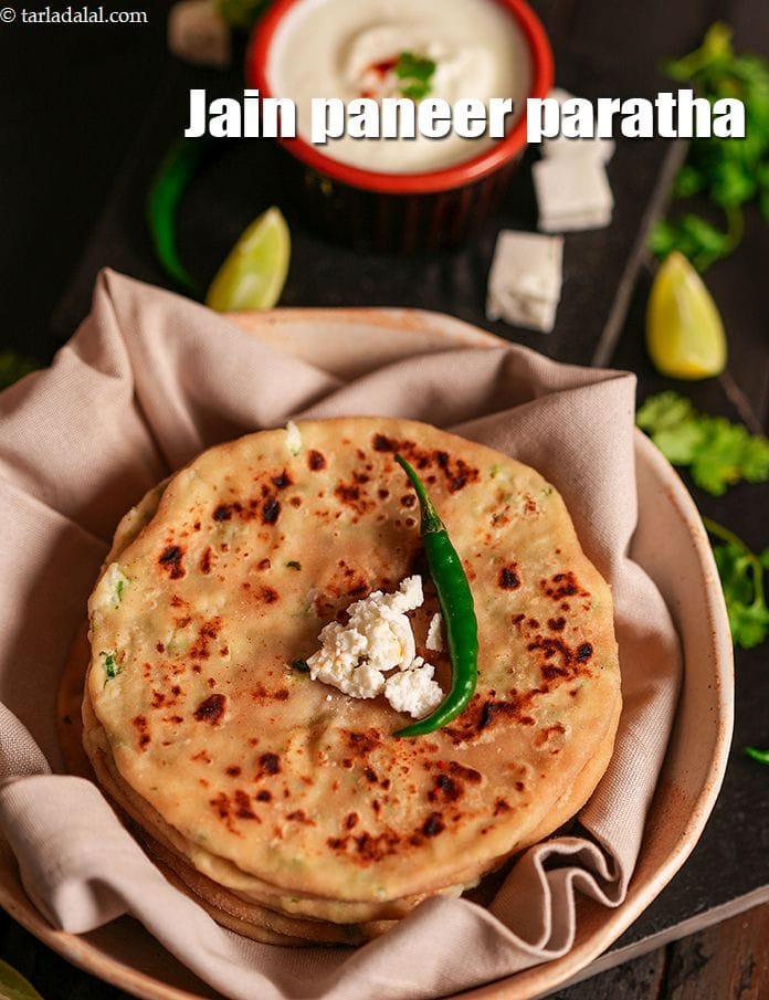 Jain paneer paratha recipe | no onion, no garlic paratha | Jain saatvik vegetable paratha | | Tarla Dalal
