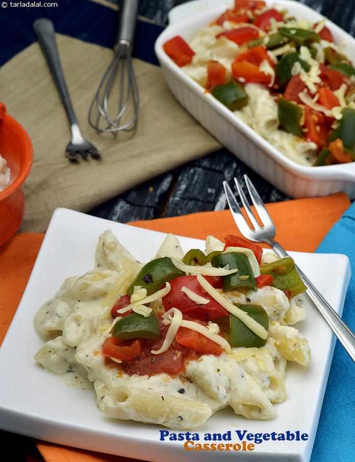 Pasta and Vegetable Casserole | Tarla Dalal