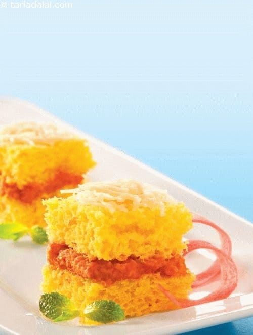 Pav Bhaji Dhokla ( Non- Fried Snacks ) | Tarla Dalal