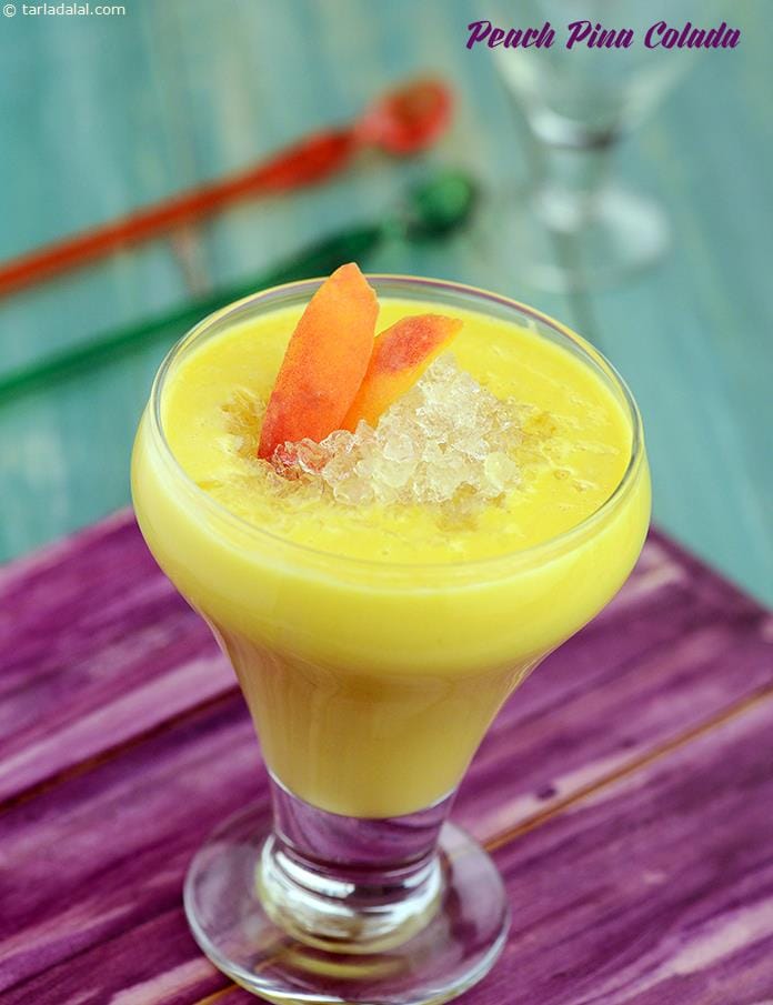 Peach Pina Colada recipe | Tarla Dalal