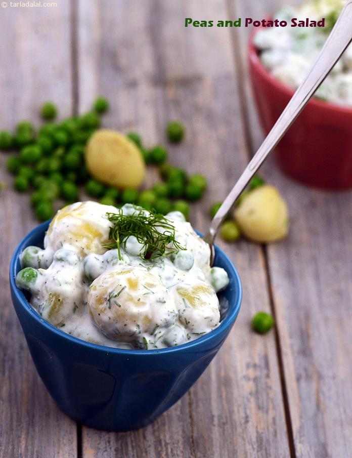 Peas and Potato Salad | Tarla Dalal