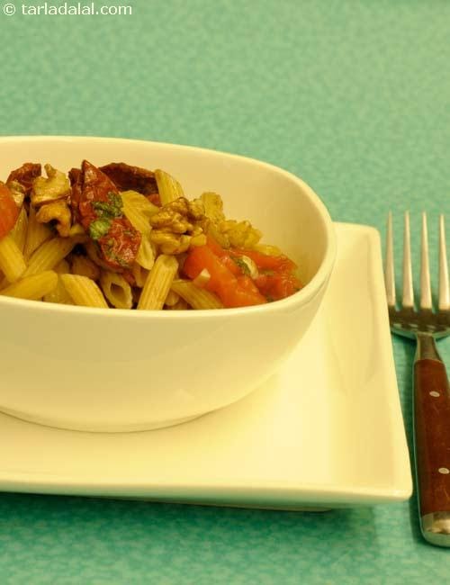 Penne Salad in Basil Dressing | Tarla Dalal