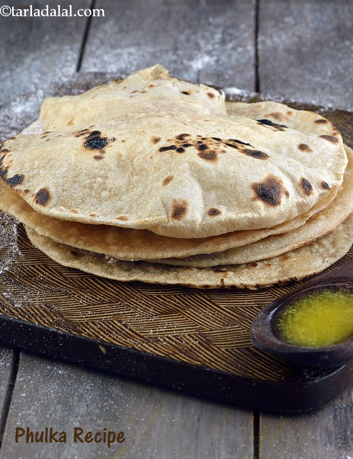 Phulka recipe | whole wheat chapatis | Indian phulka |  | Tarla Dalal