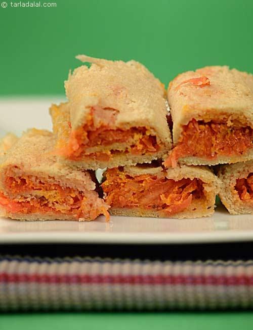 Pin Wheel Sandwich Recipe | Tarla Dalal