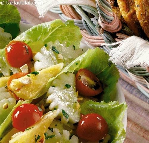 Pineapple Cucumber Salad | Tarla Dalal