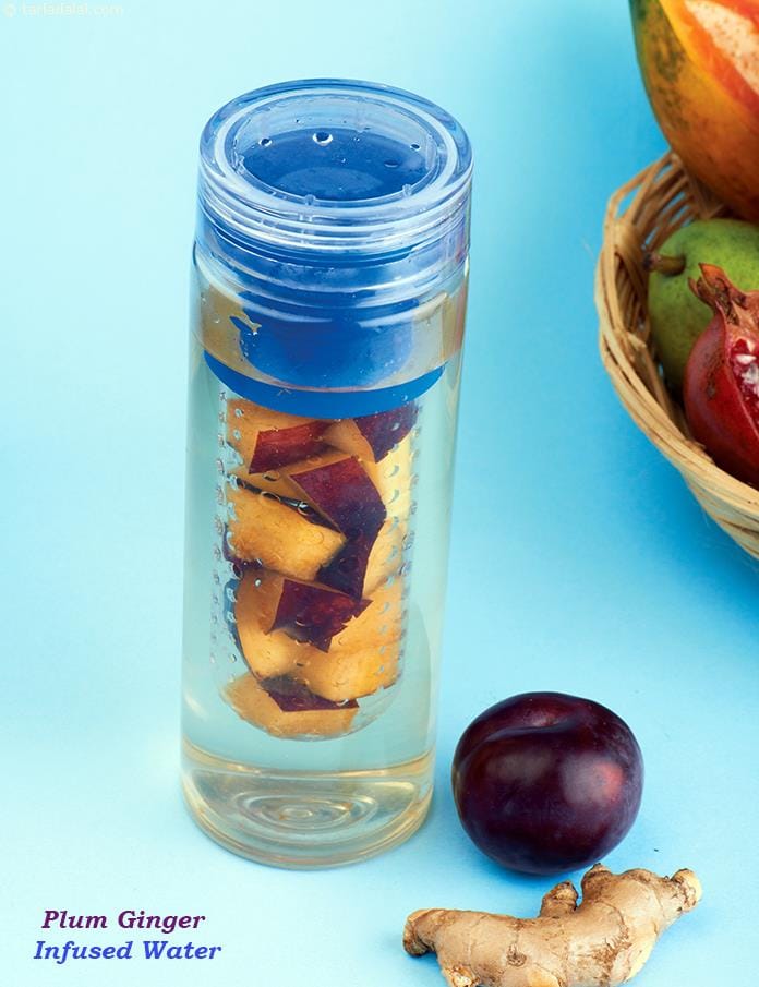 Plum Ginger Infused Water | Tarla Dalal