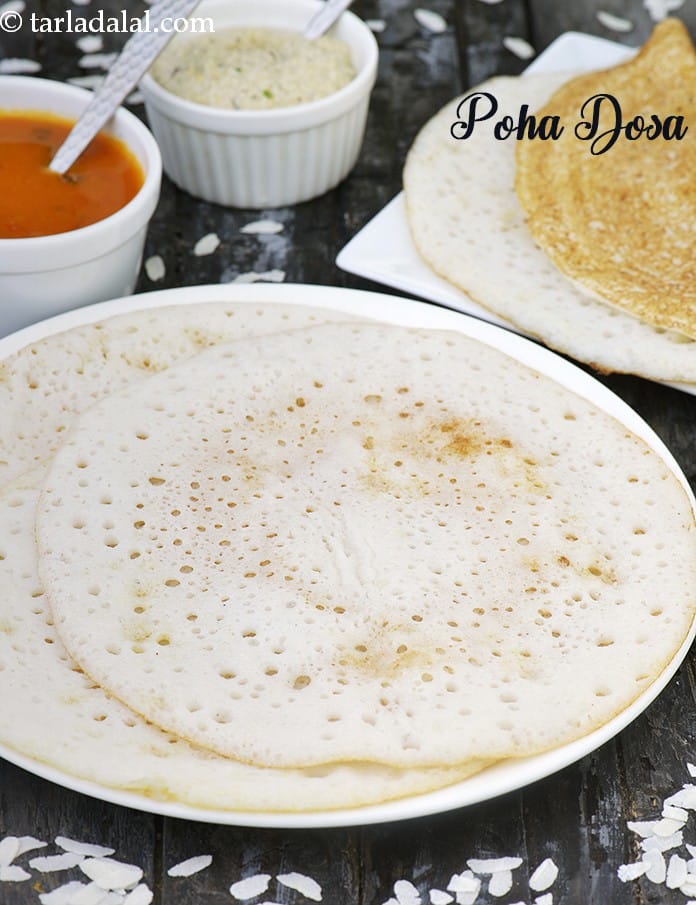 Poha Dosa, Aval Dosa with Curd | Tarla Dalal