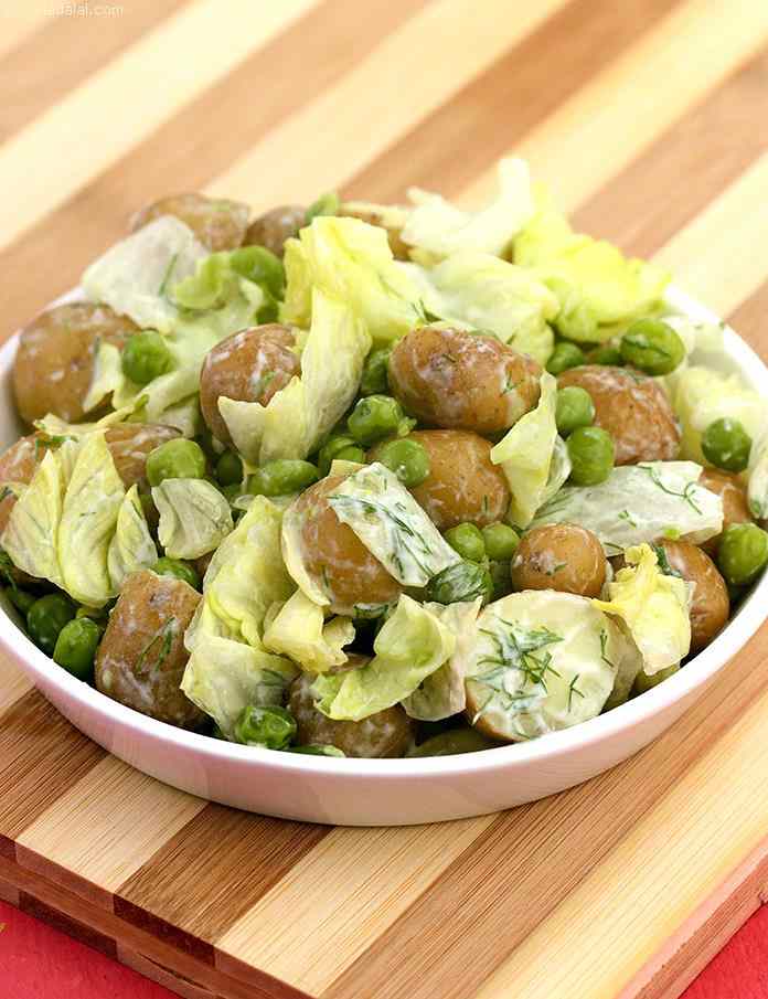 Potato and Peas Salad | Tarla Dalal