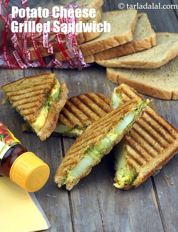 Potato Cheese Grilled Sandwich | Tarla Dalal