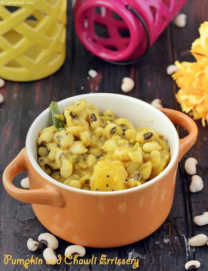 Pumpkin and Chawli Errissery, Low Salt Recipe | Tarla Dalal