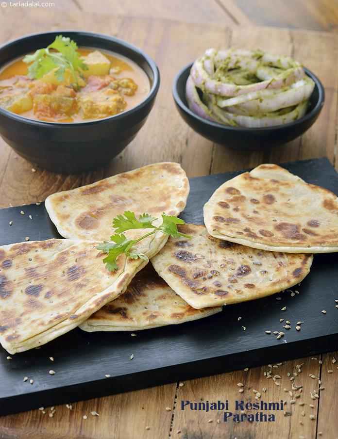 Punjabi Reshmi Paratha Recipe | Tarla Dalal