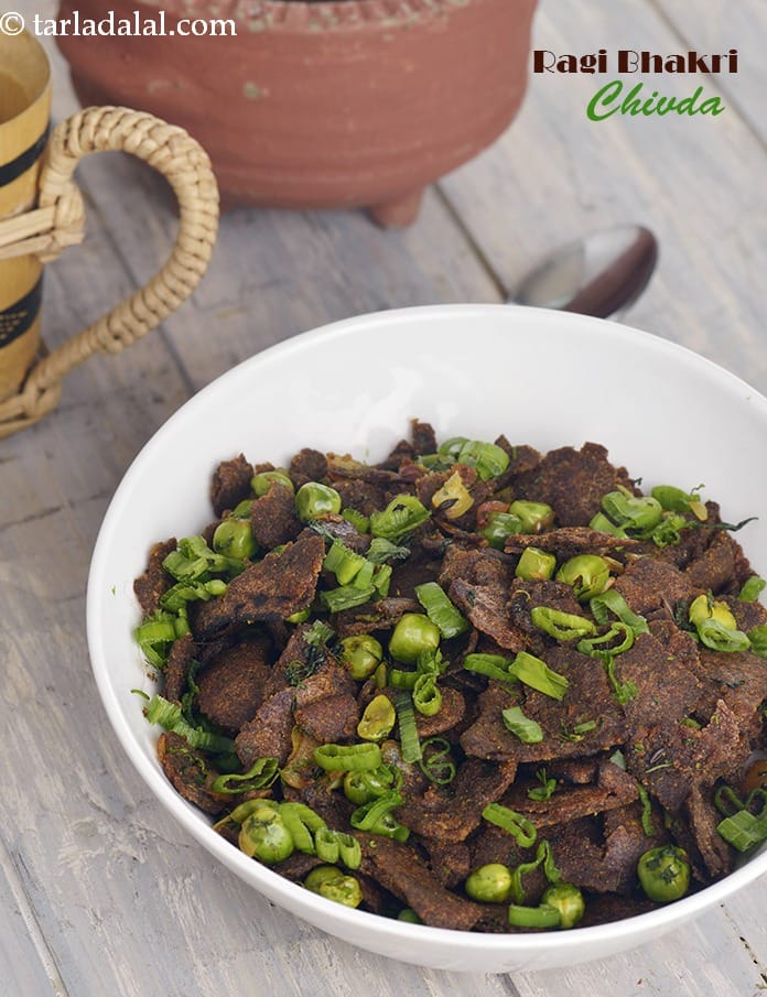 Ragi Bhakri Chivda Recipe (Healthy Bhakri Cha Chivda) | Tarla Dalal