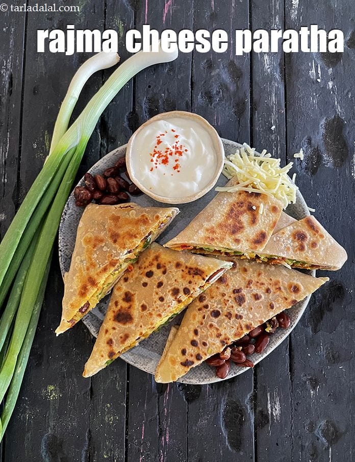 Rajma Cheese Paratha Recipe (Rajma Vegetable Paratha) | Tarla Dalal