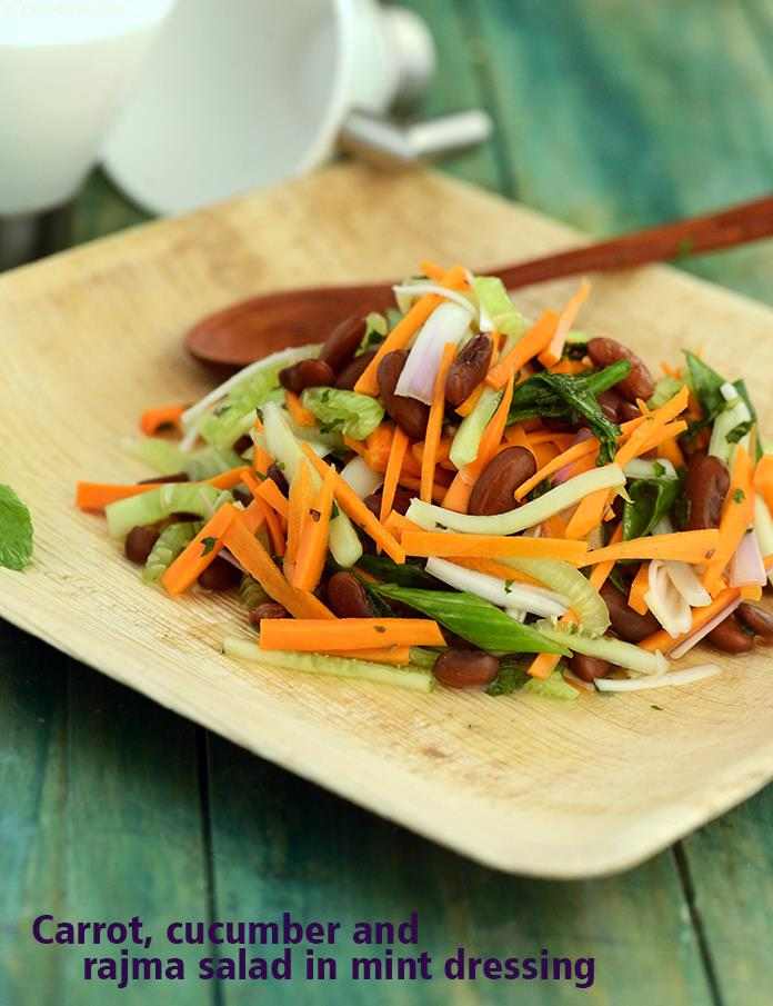 Rajma Cucumber and Carrot Salad | Tarla Dalal