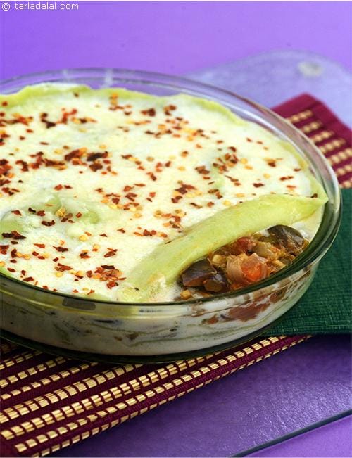 Ratatouille Lasagne (  Pizzas and Pastas) | Tarla Dalal