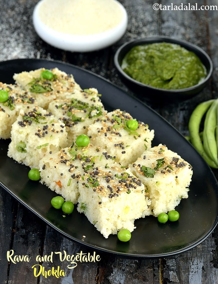 Rava vegetable dhokla recipe | sooji vegetable dhokla | vegetable dhokla | | Tarla Dalal