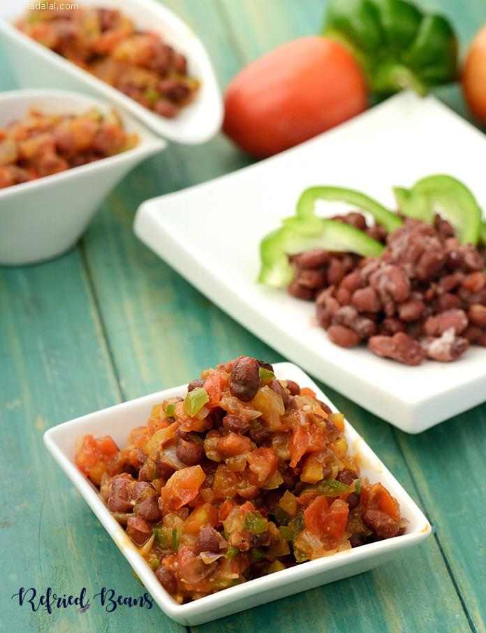 Refried Beans, Diabetic Friendly | Tarla Dalal