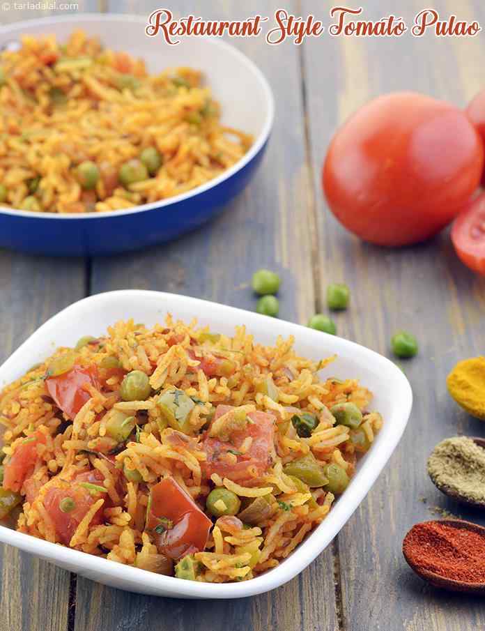 Tomato pulao recipe | tomato bhat | tomato rice | restaurant style tomato pulao | | Tarla Dalal