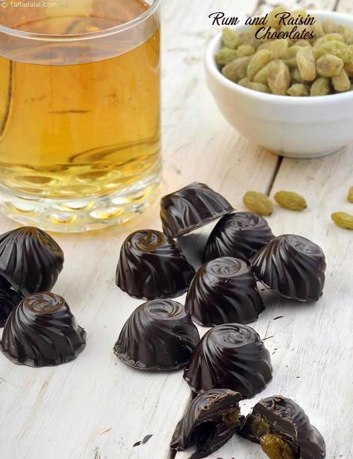 Rum and Raisin Chocolates | Tarla Dalal