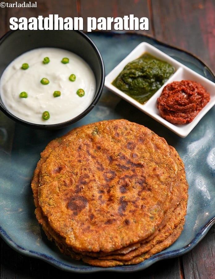 Saatdhan paratha recipe | 7 flour vegetable parathas | healthy multi flour flatbread |? | Tarla Dalal