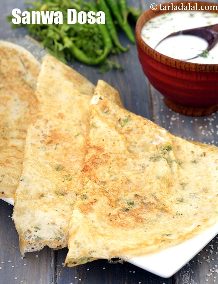 Sanwa dosa recipe | crispy varai dosa for Navratri | barnyard millet dosa | upvas dosa | vrat fasting recipe | | Tarla Dalal