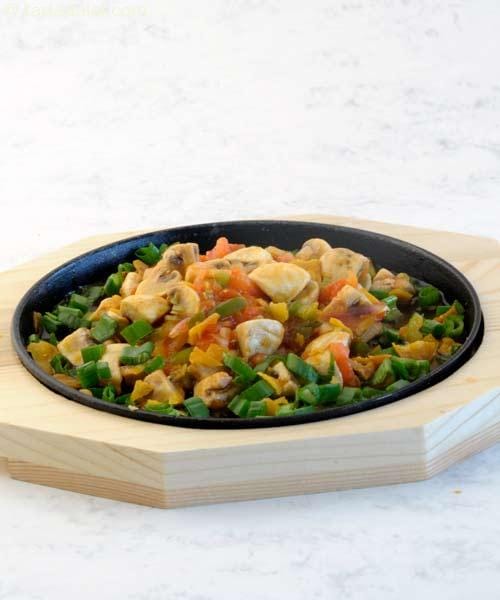 Sizzling Mushrooms in Salsa | Tarla Dalal