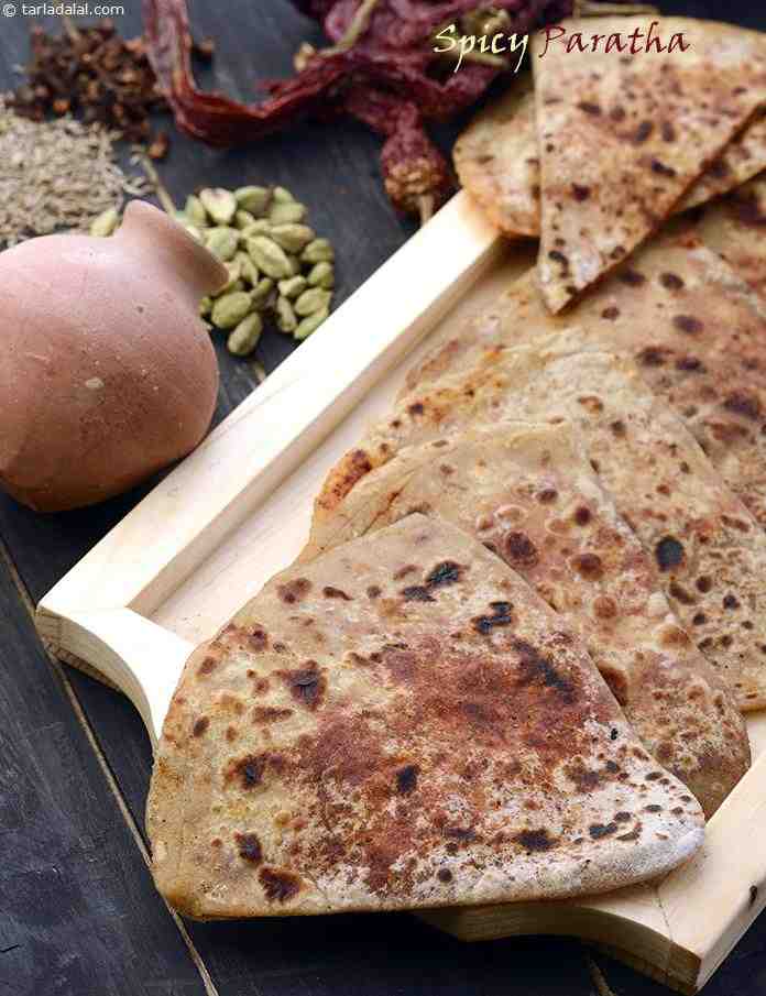Spicy Paratha | Tarla Dalal