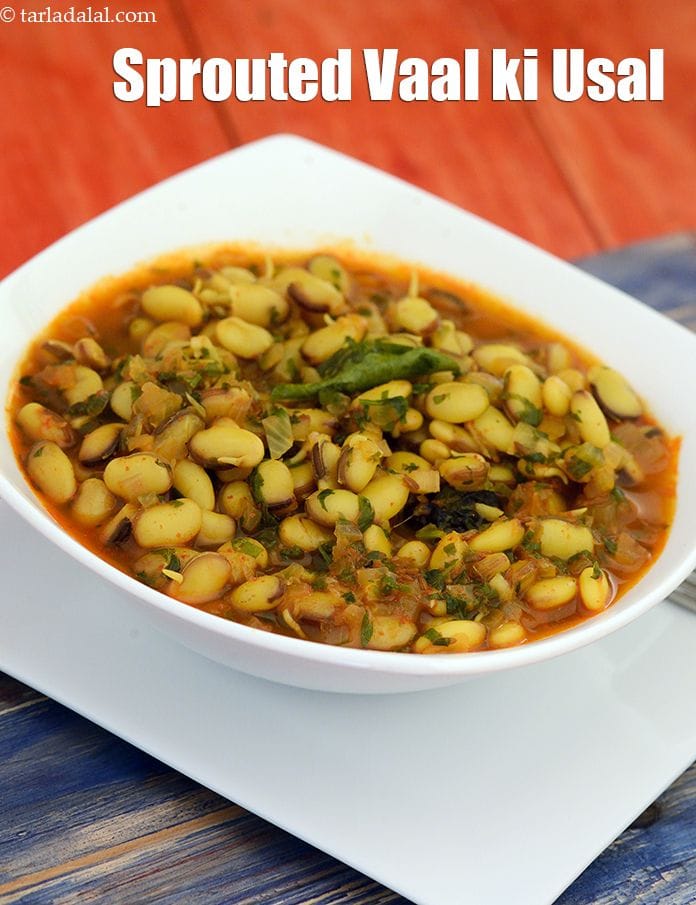  sprouted vaal ki usal recipe | iron rich Maharashtrian usal | healthy pregnancy Indian usal recipe | | Tarla Dalal